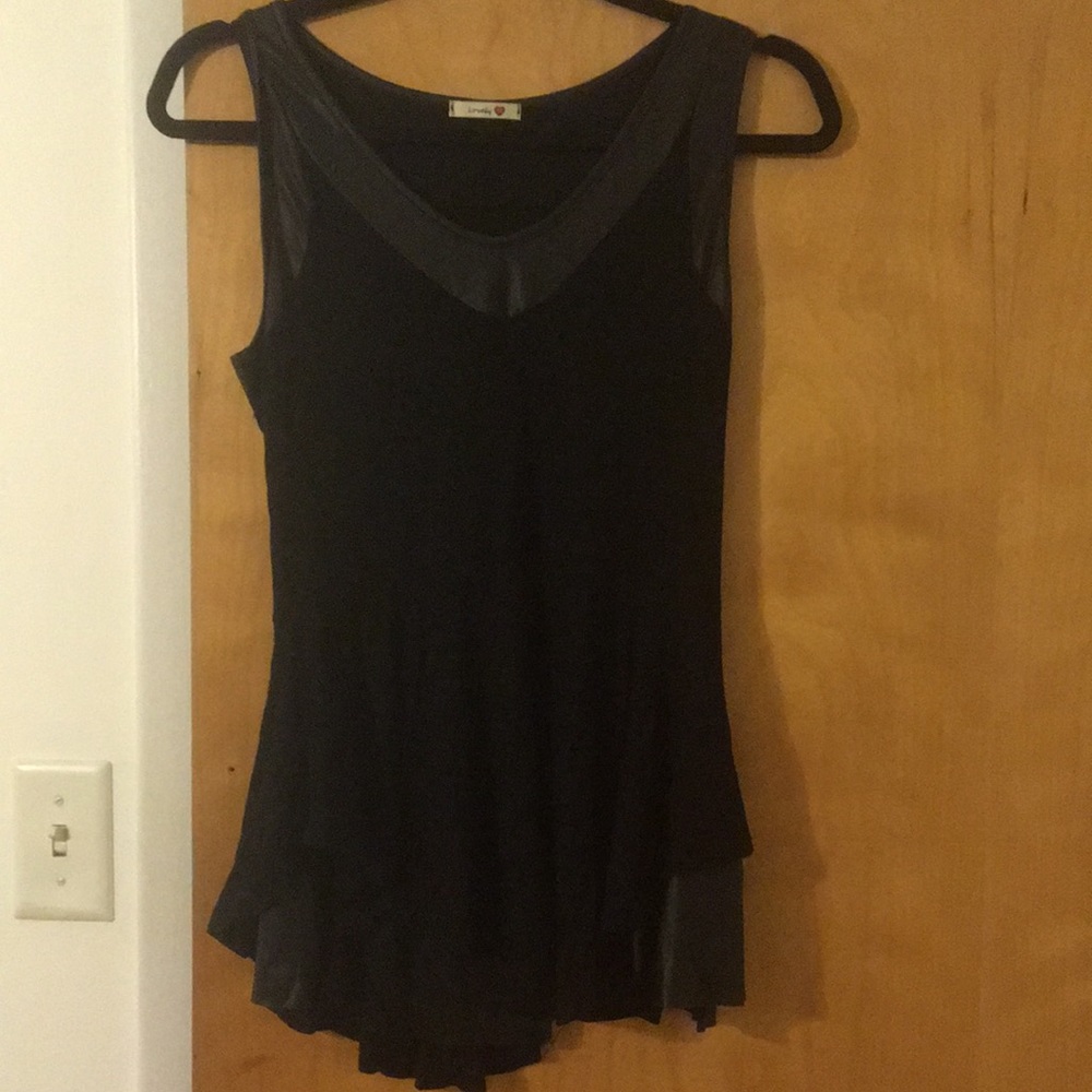 Lovely little tank with faux leather accents